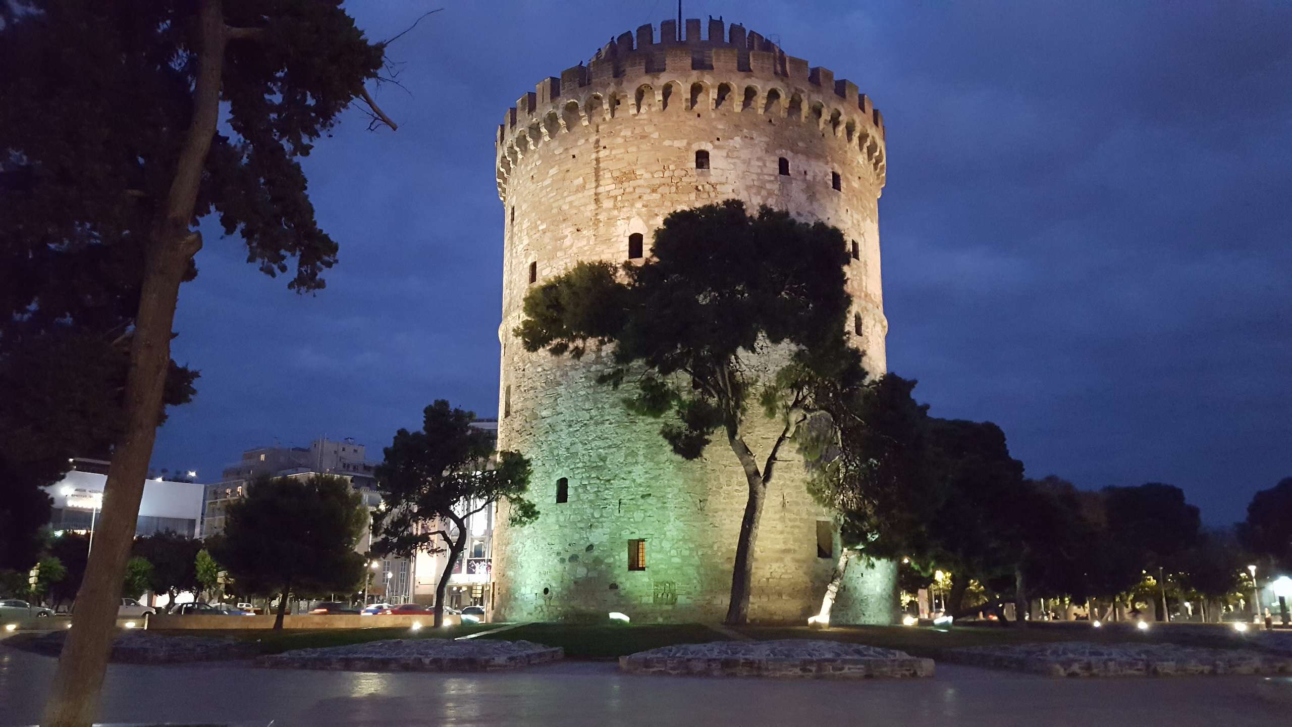 White Tower At Night Thessaloniki Greece Tours By Lifetime Travels Ltd UK